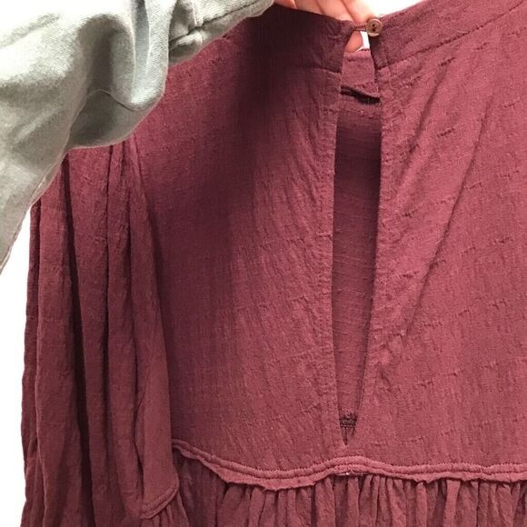 Free People Womens Decadent A Line Dress‎ Red Stretch Scoop Keyhole Back S New - Picture 7 of 9